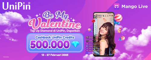 Be My Valentine di Mango Live – Top Up Diamond di UniPin dan Dapatkan Cashback + 500.000 Diamonds!